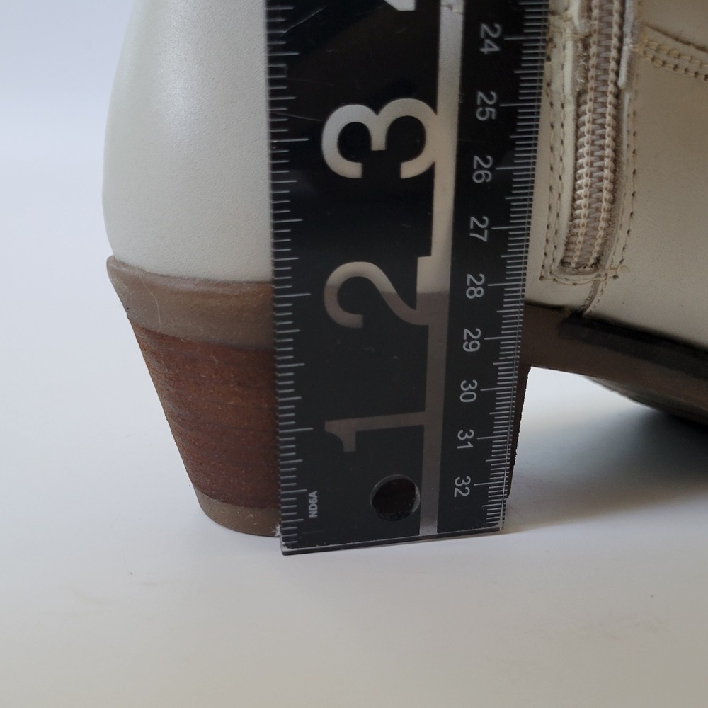 Steve Madden Hayward Western Boots 9M Ivory Knee High Cowgirl Minimalist Neutral - Picture 8 of 13